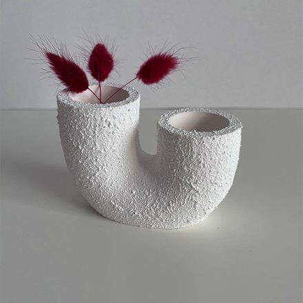 Kő textúrájú két lyukú váza 